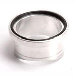 Turbosmart 38mm alloy BOV weld flange with a curved radius base for round intercooler piping