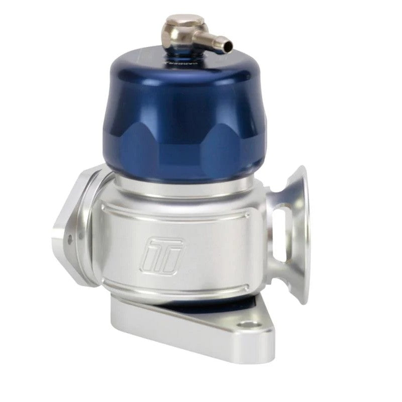 Blue anodized Turbosmart Dual Port blow off valve for Subaru turbocharger systems