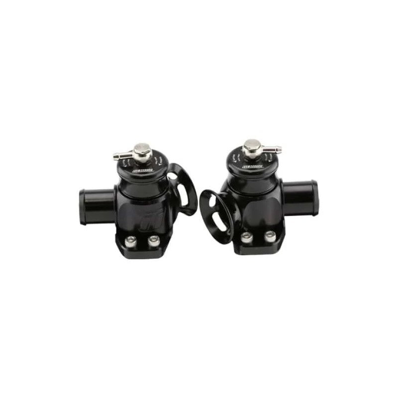 Pair of black anodized Turbosmart Kompact Dual Port blow off valves for 2018-2021 Kia Stinger 3.3L