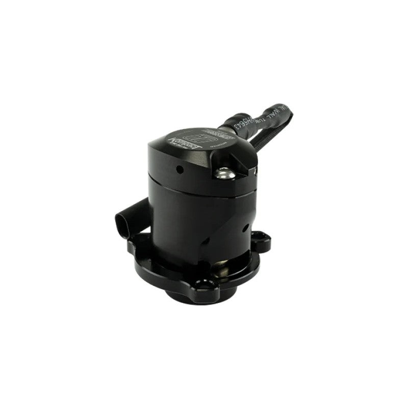 Turbosmart Kompact EM Dual Port black anodized blow off valve for BMW N20 and N26 engines.
