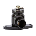 Black billet aluminum Turbosmart Kompact Plumb Back recirculating blow-off valve.