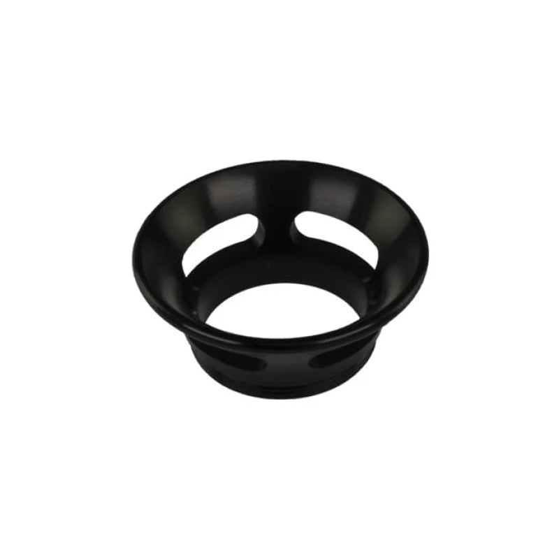 Black anodized aluminum replacement trumpet for Turbosmart Kompact series blow-off valves.