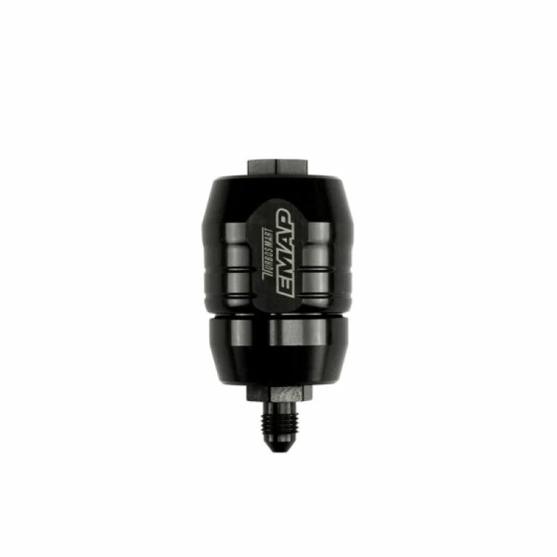 Turbosmart EMAP pressure canister featuring -3AN and 1/8 NPT ports for exhaust backpressure signal dampening.
