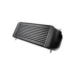 Black performance intercooler with integrated recirculating blow-off valve for Ford F-150 EcoBoost