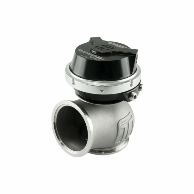 Turbosmart GenV WG60 Powergate 60mm external wastegate with black anodized finish and 1/8 inch NPT ports.