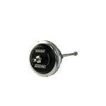 Black Turbosmart IWG75 internal wastegate actuator with 140mm M6 stainless steel rod and clevis.