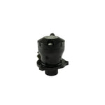 Turbosmart Kompact EM VR7 Plumb Back blow off valve featuring black billet aluminum housing and integrated electrical plug.