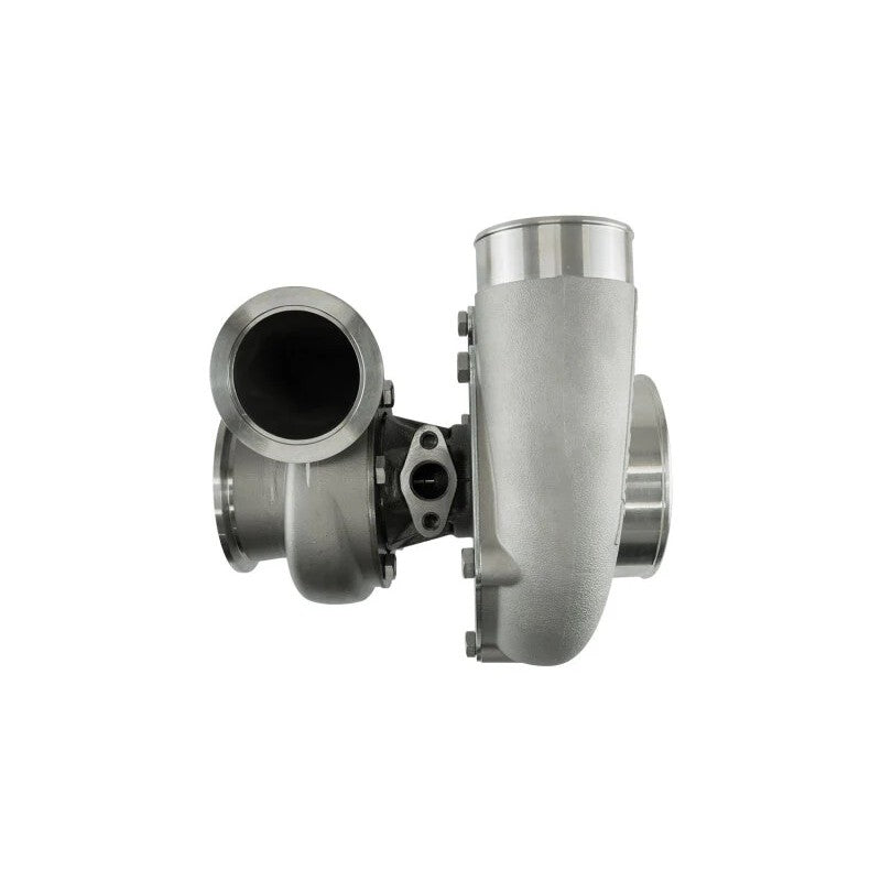 Turbosmart TS-1 5862 oil-cooled turbocharger with aluminum compressor cover and stainless steel V-band turbine housing.