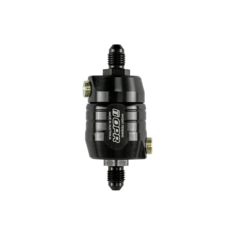 Turbosmart ProOPR rising rate turbo oil pressure regulator in black anodized billet aluminum.