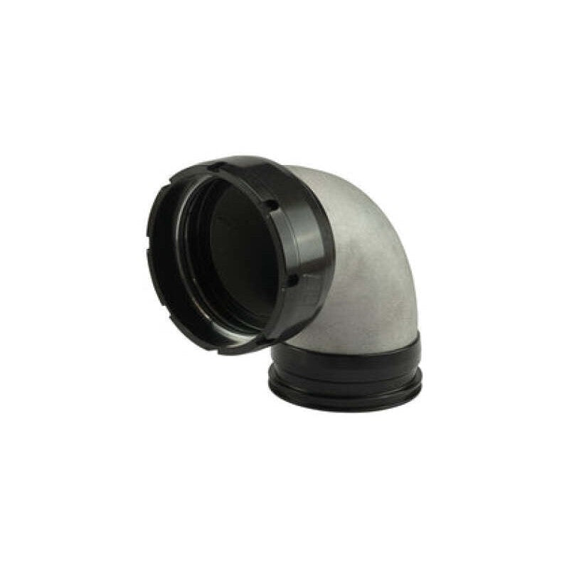 Turbosmart 3.00 inch 90-degree aluminum turbo compressor outlet adapter for Vibrant Plazmaclamp connection.
