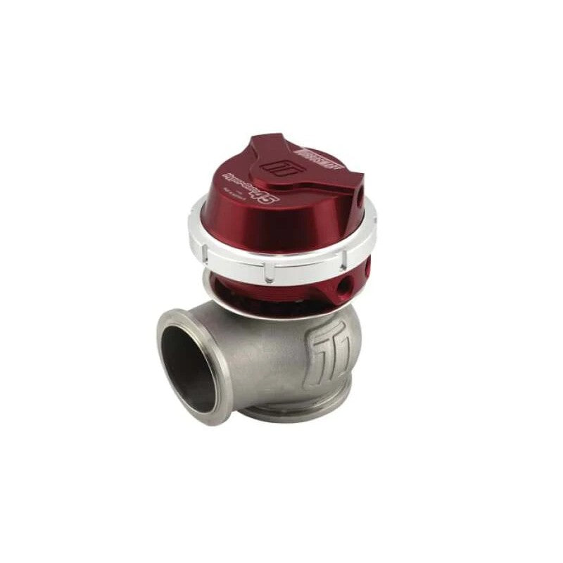 Red Turbosmart Gen-V WG45 Hyper-Gate 45mm external wastegate with stainless steel V-band clamps