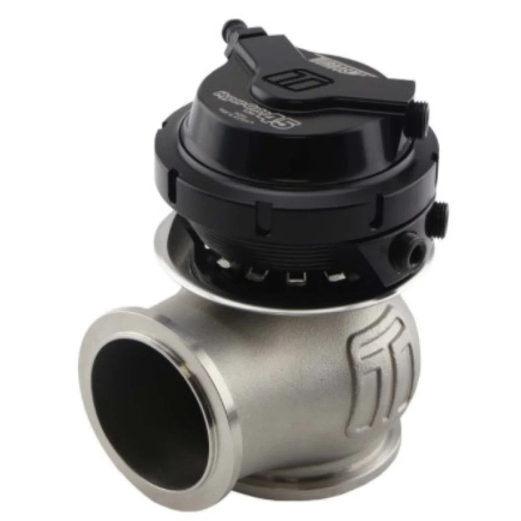 Turbosmart Gen V Hyper-Gate 45 Sleeper external wastegate with V-band clamps and 14psi spring configuration.