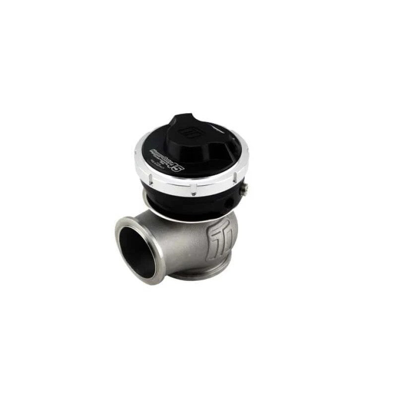 Black Turbosmart GenV Hyper-Gate 45 external wastegate with 45mm V-band flanges and 5psi spring