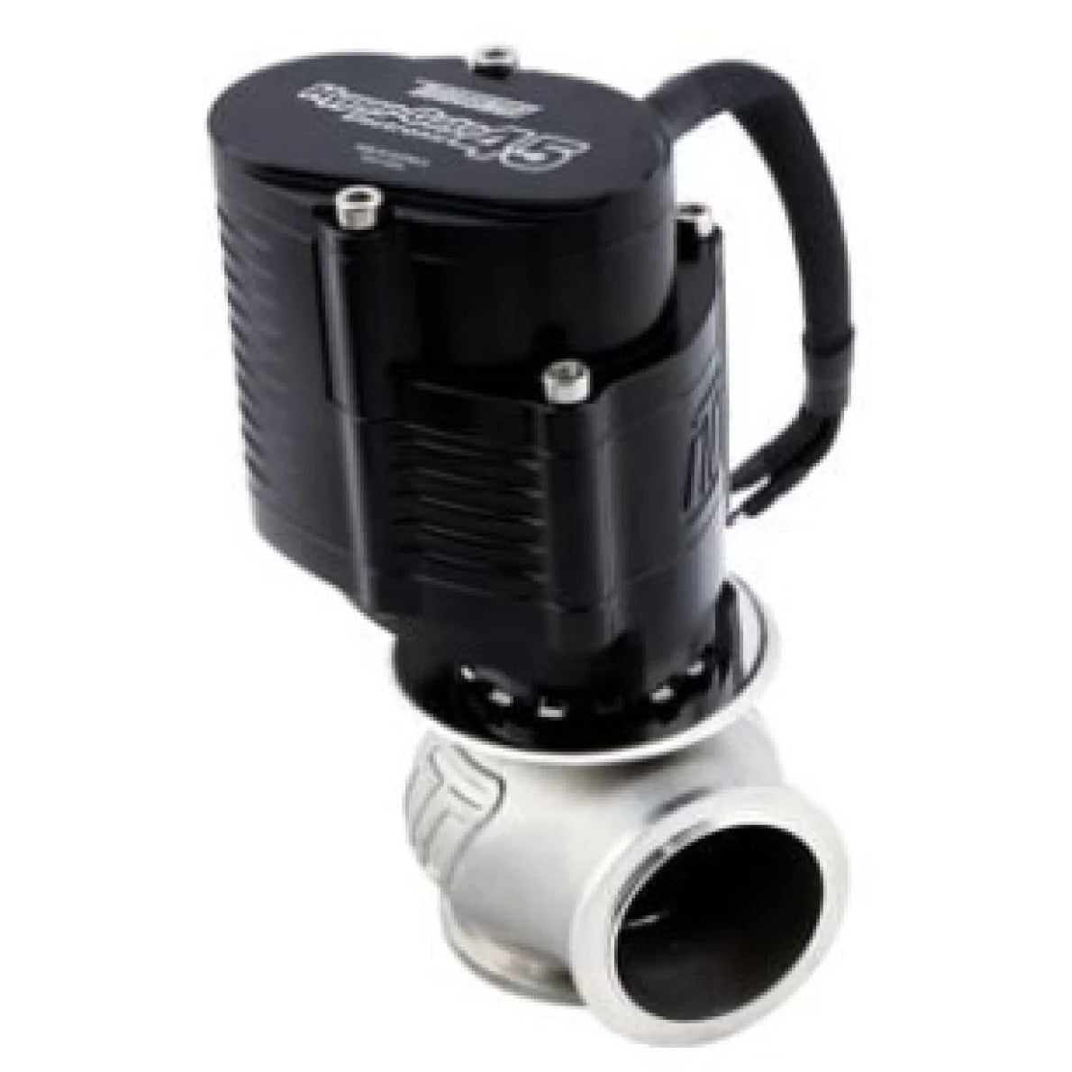 Black Turbosmart Gen-V eWG45 Hyper-Gate45 45mm electronic external wastegate with liquid cooling ports and V-band clamps