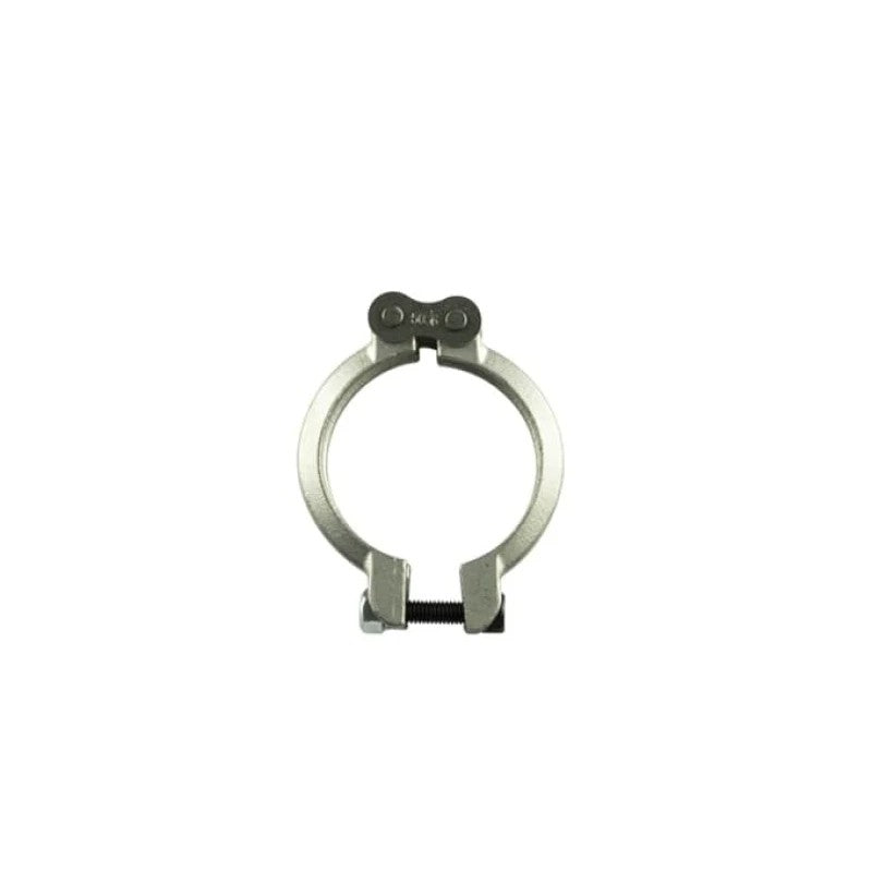 Turbosmart Gen4 WG45 outlet V-band clamp with cast construction and fine-thread bolt and nut.