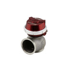 Red Turbosmart Gen-V WG60 Power-Gate 60mm external wastegate with 347 stainless steel body and V-band clamps.