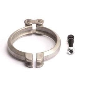 Turbosmart cast metal outlet V-band clamp with fine thread bolt and nut for WG60 external wastegates.