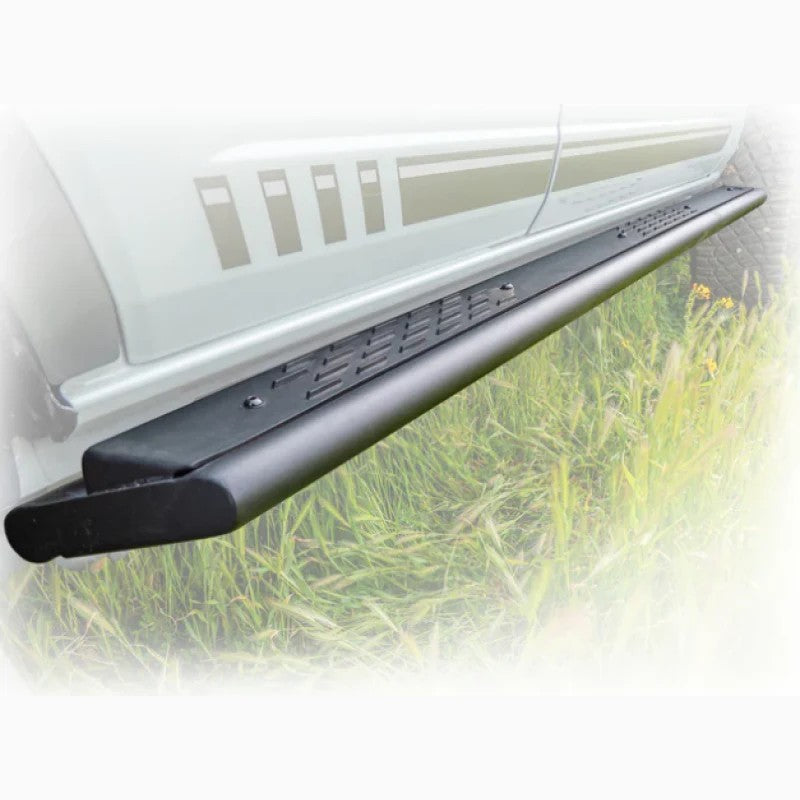 Textured black steel step-slider installed on a 2021-2024 Ford Bronco 4-Door