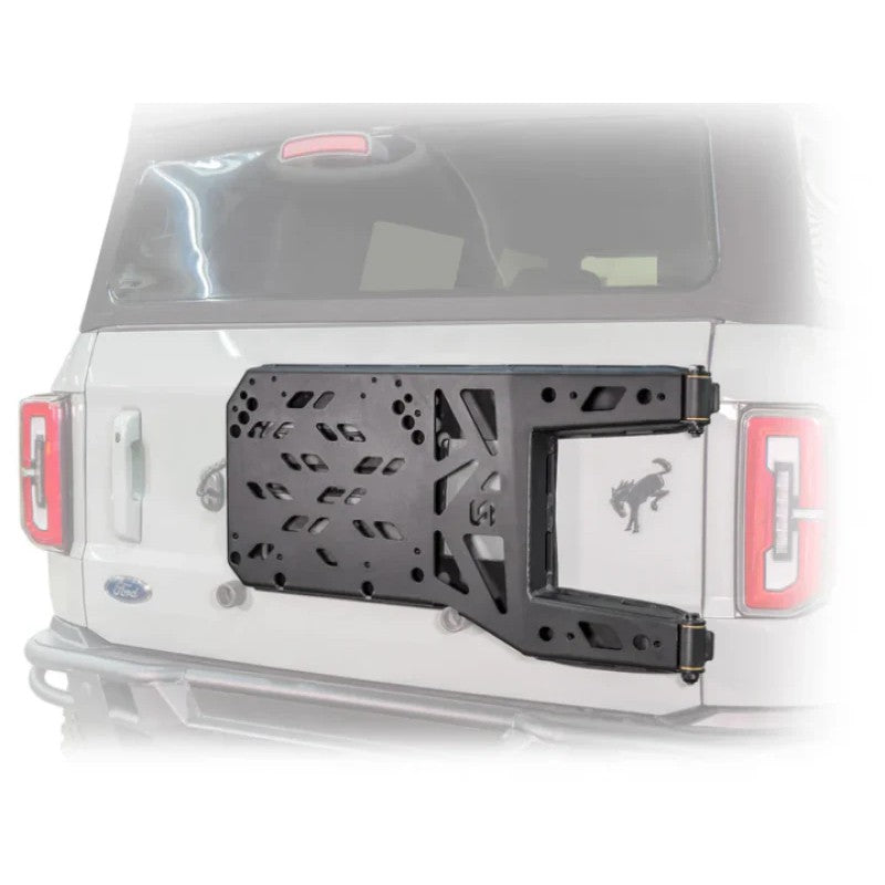 Turn Offroad TC3-M1 heavy-duty tailgate reinforcement bracket for 2021-2024 Ford Bronco spare tire carrier.