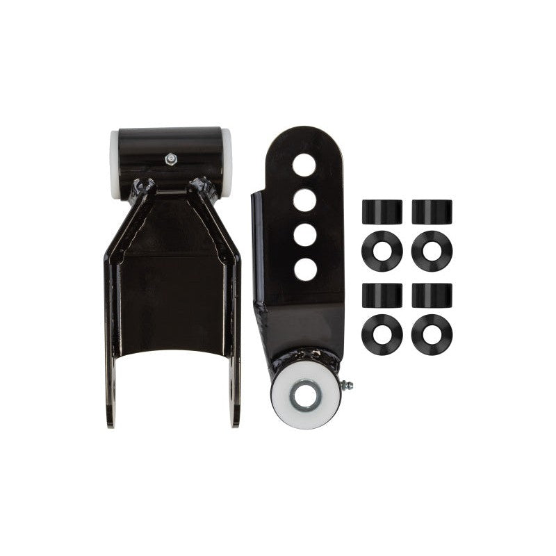 UMI Performance 6562 Ford F-150 reverse leveling kit with adjustable rear shackles and Delrin bushings.
