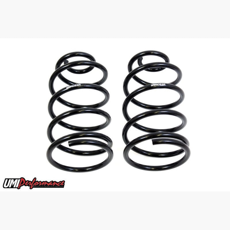 UMI Performance 4048R black powder-coated linear-rate rear coil springs for 1964-1966 GM A-Body.