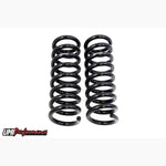 UMI Performance 4050F black powder-coated front lowering springs for 1967-1972 GM A-Body vehicles.
