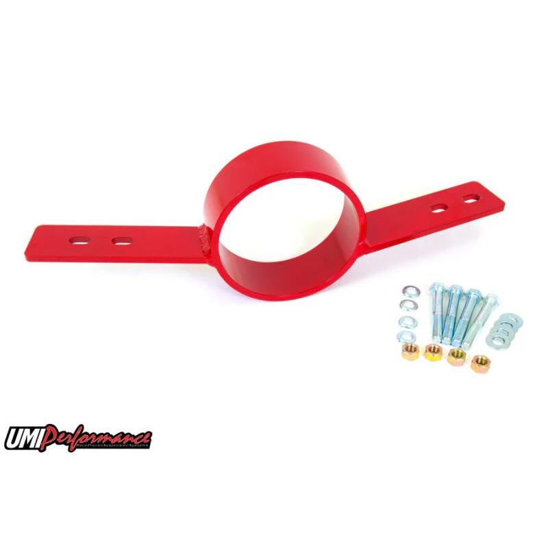 One-piece mild steel drive shaft safety loop with CNC machined mounting points for 1964-1972 GM A-Body.