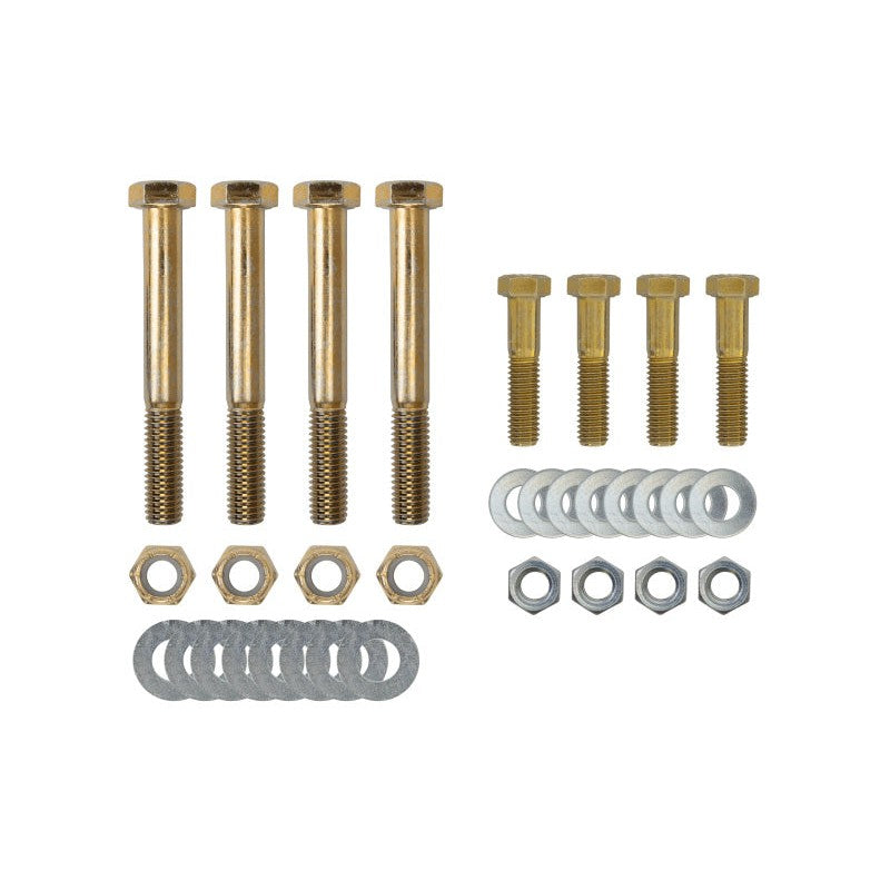 UMI Performance 4004 zinc-coated Grade 8 upper and lower A-arm mounting bolt kit with washers and lock nuts.