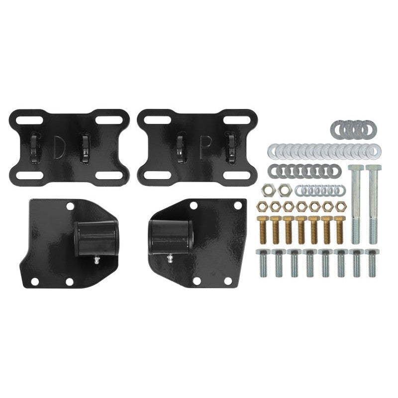 UMI Performance LSX swap motor mount brackets with greasable polyurethane bushings and mounting hardware
