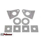 Bare metal 8-piece laser-cut steel subframe repair plate kit for 1970-1981 Chevrolet Camaro and Pontiac Firebird.