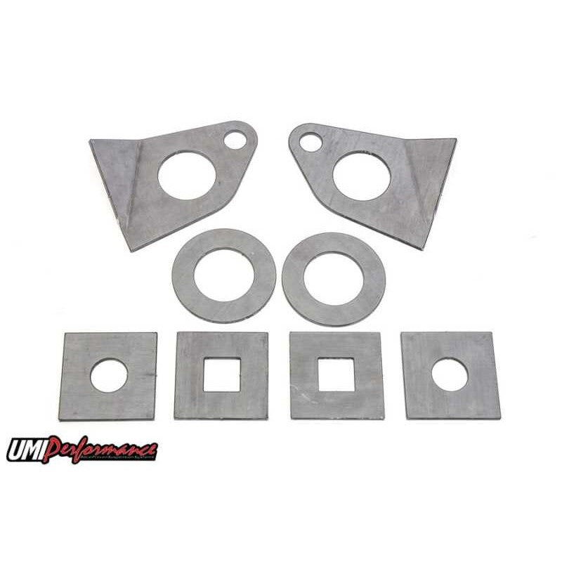 Bare metal 8-piece laser-cut steel subframe repair plate kit for 1970-1981 Chevrolet Camaro and Pontiac Firebird.