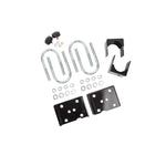 UMI Performance rear axle flip kit for GM C10 showing black powder coated 1/4-inch steel plates and heavy-duty U-bolts.