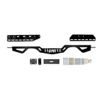 Black powder coated UMI Performance modular adjustable transmission crossmember for 1978-1988 GM G-Body vehicles.