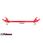 UMI Performance 3055-R rear shock tower brace featuring MIG welded steel tubing and laser-cut brackets for GM G-Body.
