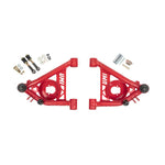 UMI Performance red tubular front lower A-arms with polyurethane bushings and pre-installed ball joints