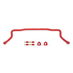 Red UMI Performance 35mm tubular front sway bar for 93-02 GM F-Body with mounting hardware and bushings.