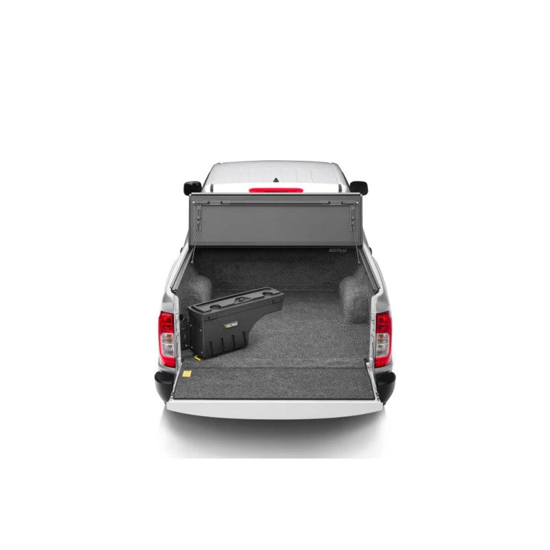 UnderCover SwingCase driver's side storage box in smooth black finish for 2022-2026 Nissan Frontier