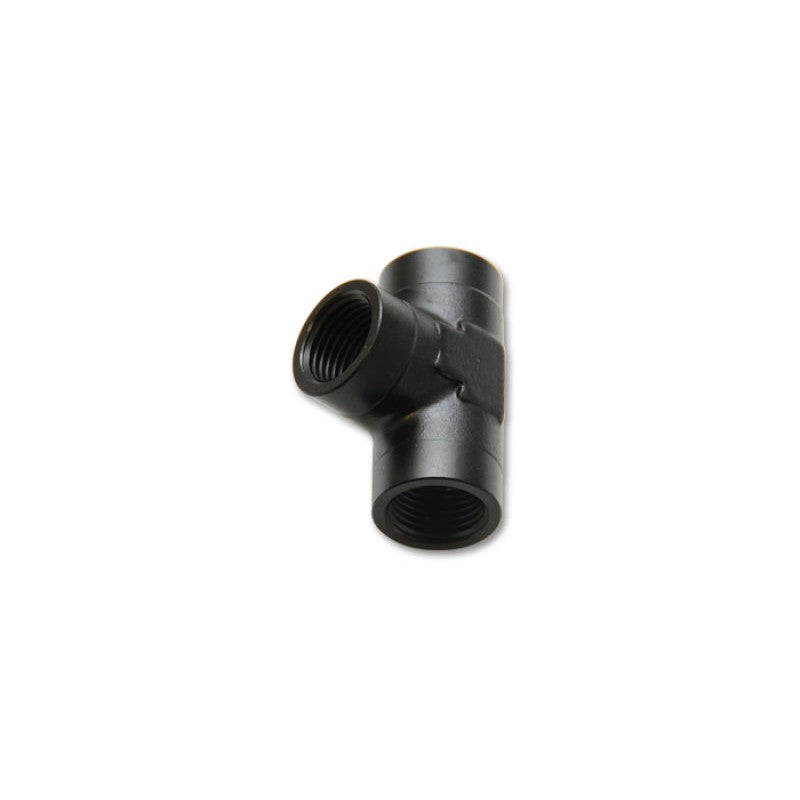 Vibrant Performance 10861 black anodized 6061 aluminum 1/4 inch NPT female pipe tee fitting