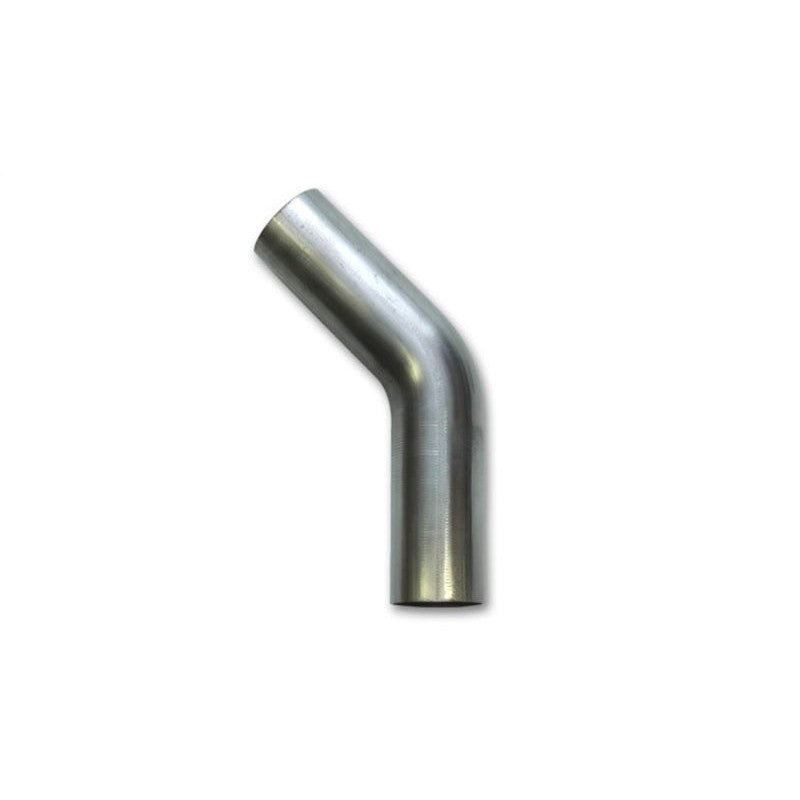 Vibrant 13095 45-degree mandrel bend in 1.875-inch T304 stainless steel with 6-inch legs.
