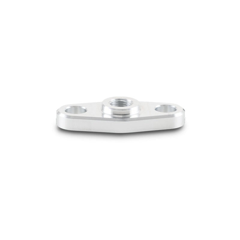 Vibrant Performance 6061 aluminum oil feed flange with 1/8 inch NPT female port and two M8 button-head bolts.