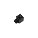 Vibrant 10825 black anodized aluminum 90-degree adapter fitting with 1/8 inch NPT male and female threads.