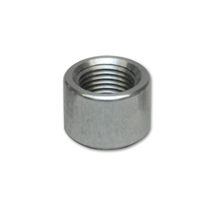 Vibrant Performance -10 AN female aluminum weld-on bung with internal 7/8-14 threads for custom tank fabrication.