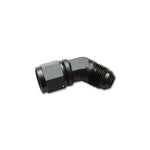 Black anodized 6061 aluminum -10AN female to -10AN male 45 degree swivel adapter fitting