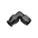 Black anodized -10AN 90-degree tight radius forged aluminum hose end for PTFE flex hose