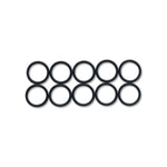 Ten black -10AN rubber O-rings for sealing straight cut fuel and oil port fittings.
