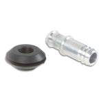 Vibrant Performance 10mm aluminum no-weld vacuum hose fitting with black rubber grommet.