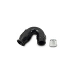 Black hard anodized 150-degree -12AN high flow hose end fitting for PTFE-lined hoses