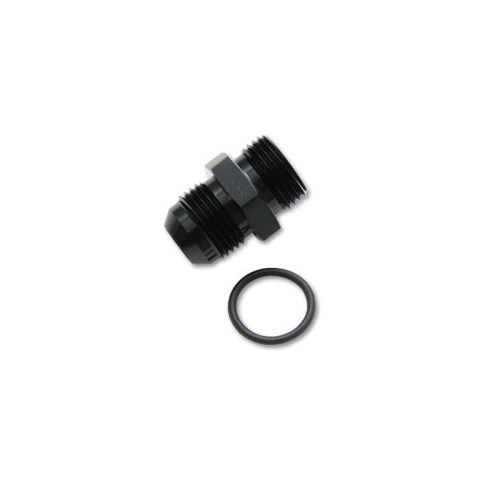 Vibrant Performance 16845 black anodized 6061 aluminum -16AN male to 1-5/16-12 ORB male straight adapter fitting.