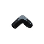 Black anodized Vibrant Performance 10285 6061 aluminum -16AN to 3/4 inch NPT 90 degree elbow adapter fitting