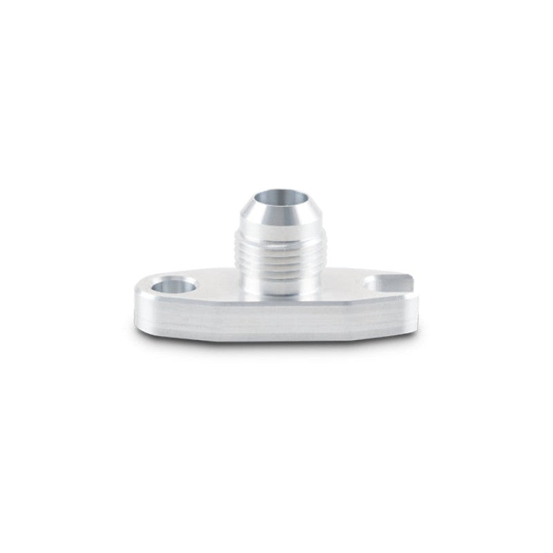 Vibrant Performance 28491 aluminum oil drain flange with -10AN male flare and 2.00 inch bolt hole spacing.